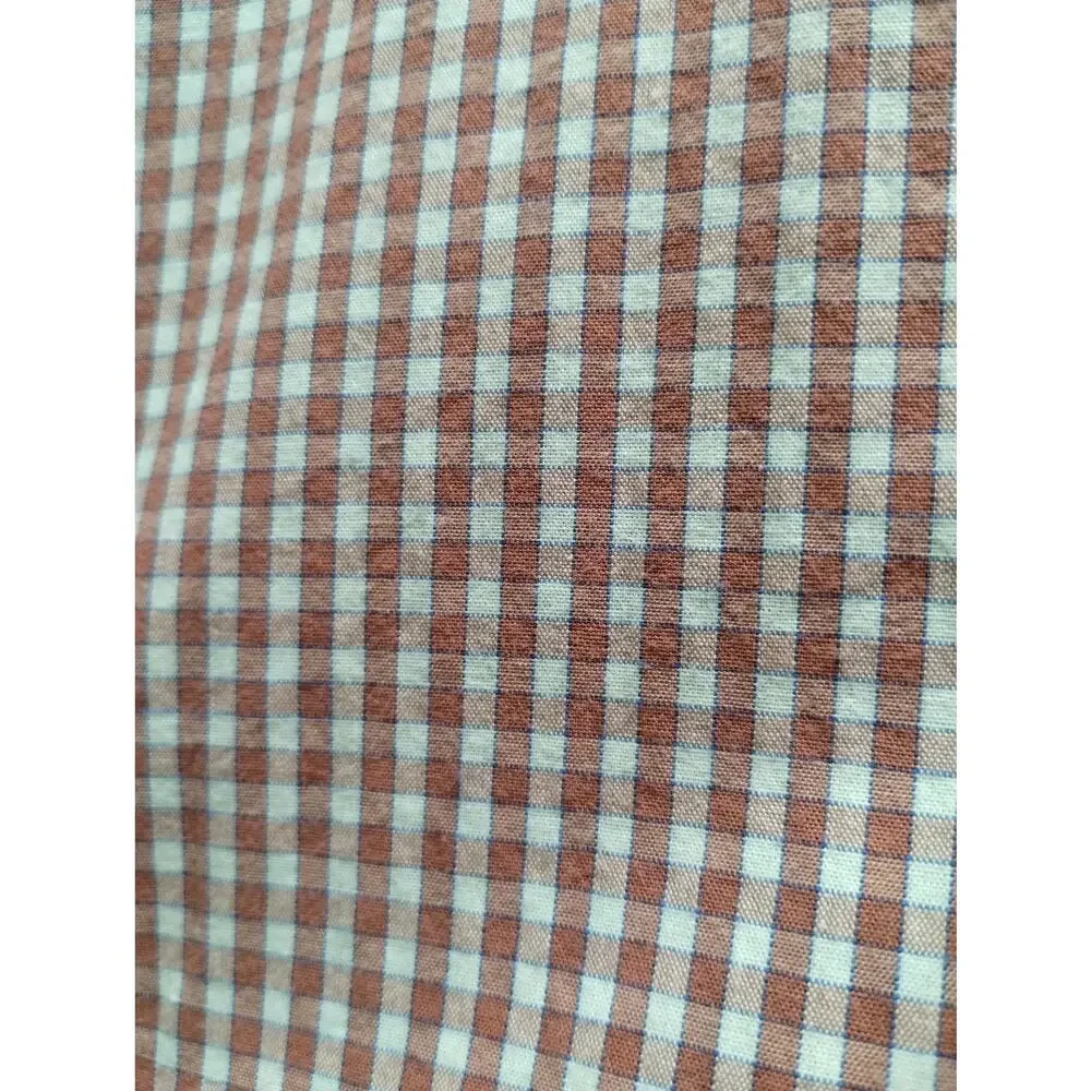 Tailored by J Crew Men's Size XL Long Sleeve Red Gingham Button-Up Cotton Shirt